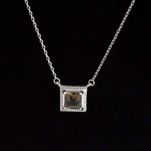 Natural Smokey Quartz Sterling Silver Necklace - Picture 3 of 3